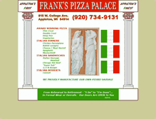 Tablet Screenshot of frankspizzapalace.com
